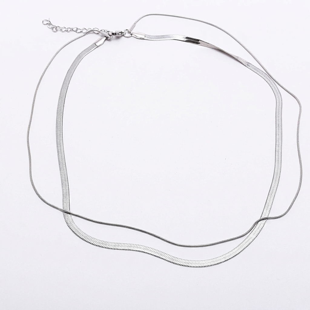 Колие Herringbone Double Silver