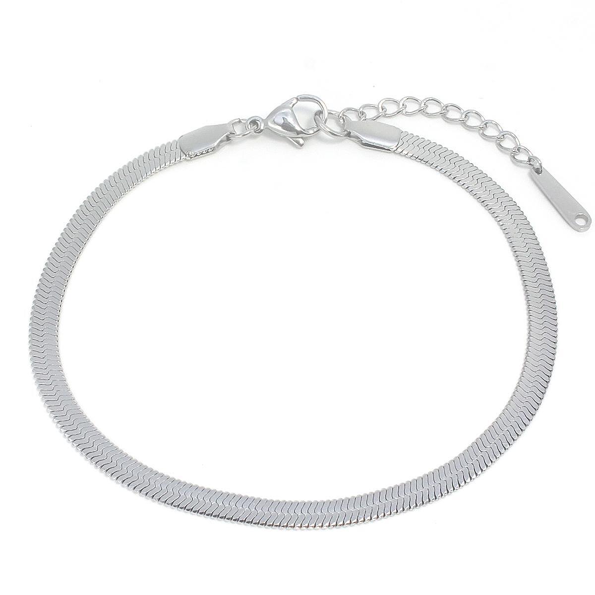 Гривна за глезен HERRINGBONE SILVER