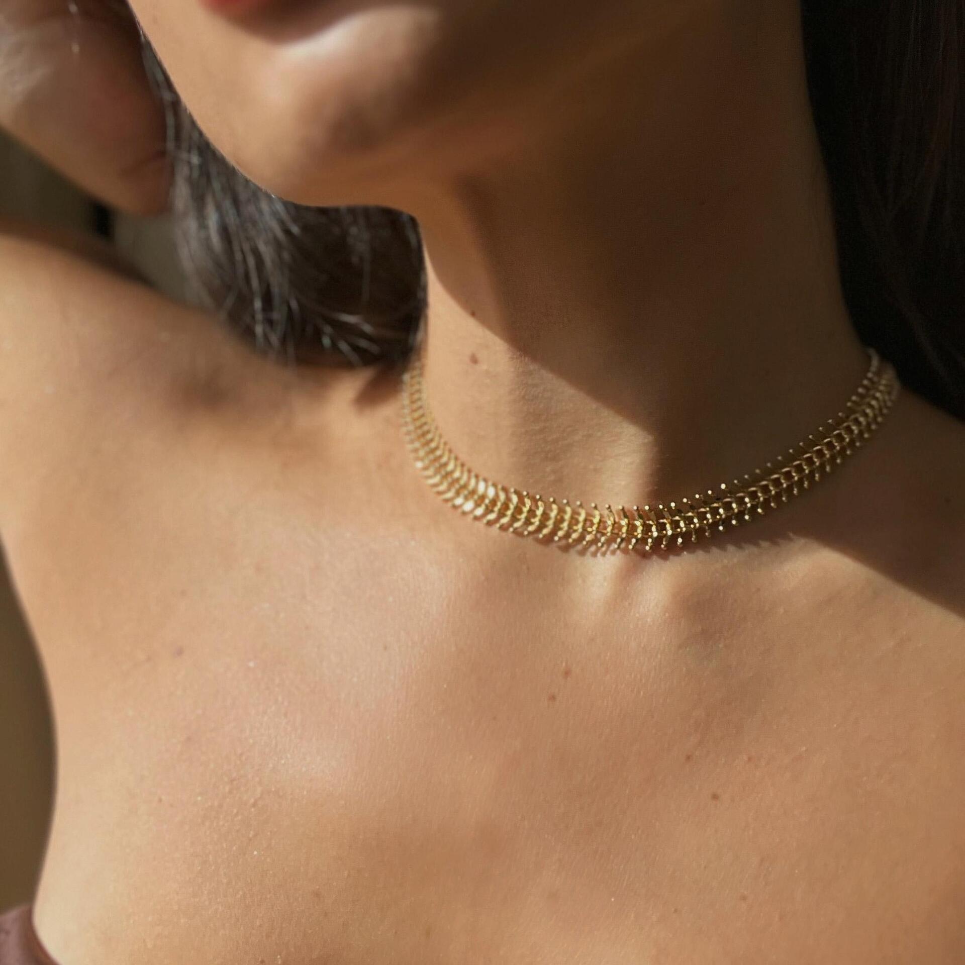 Колие Fishbone Gold