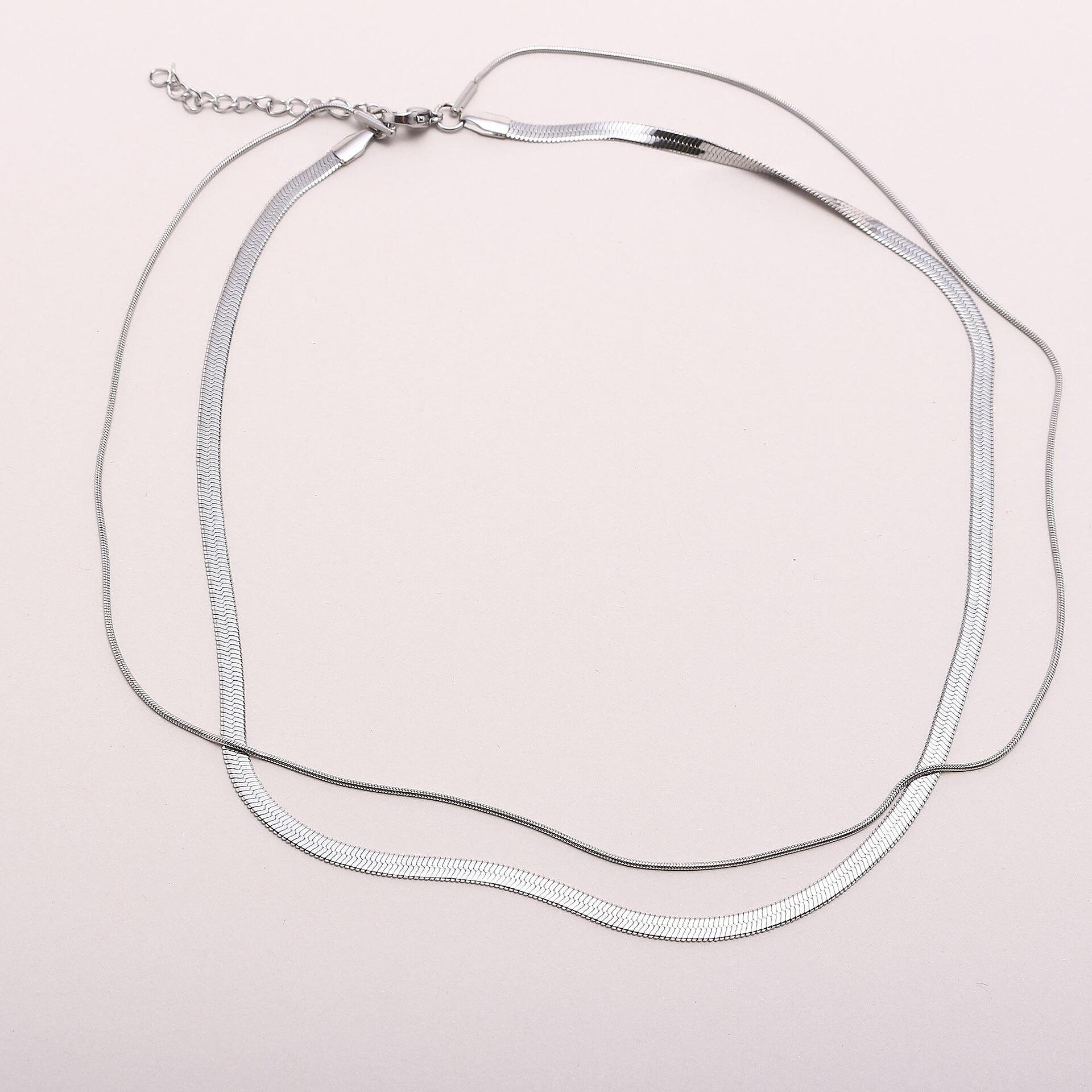 Колие Herringbone Double Silver