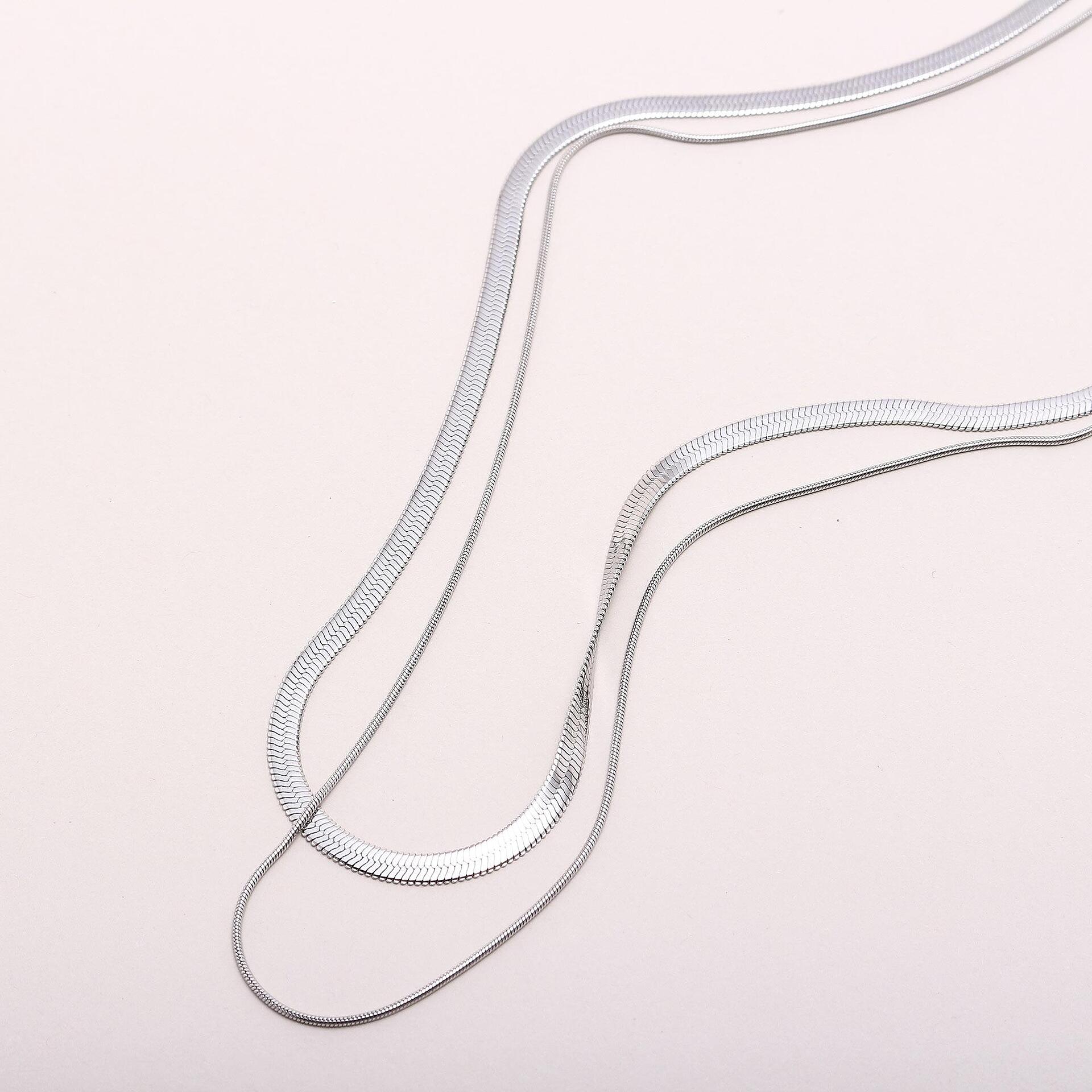 Колие Herringbone Double Silver