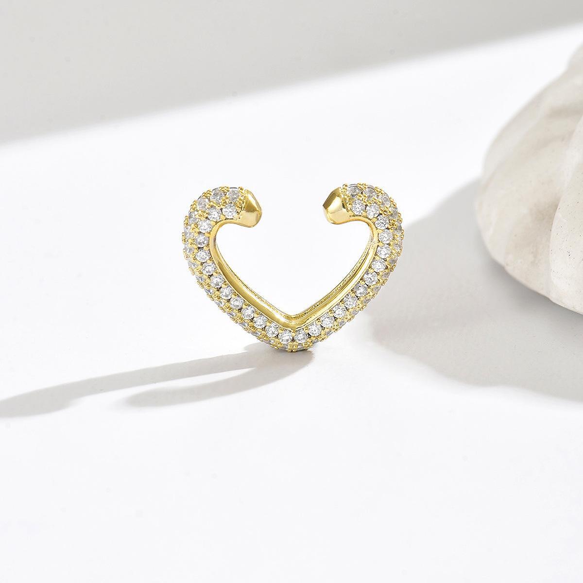 Обеца без продупчване BRIGHT CRYSTAL HEART