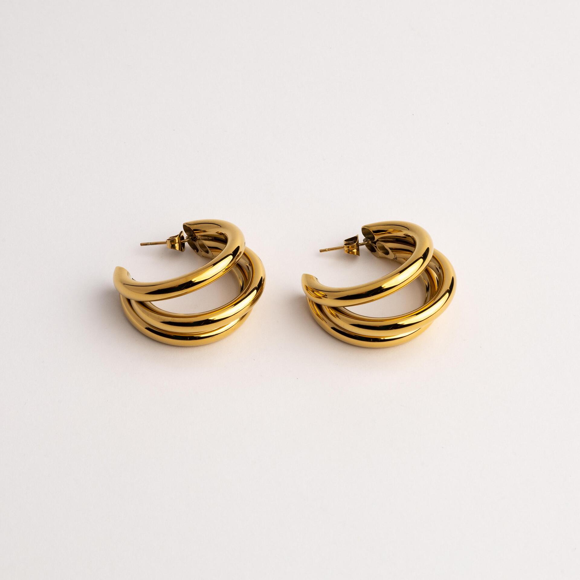 Обеци TRIPLE GOLD