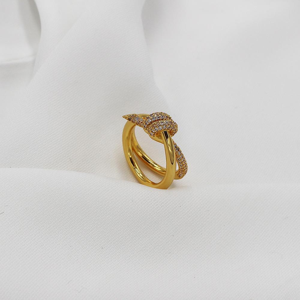 Пръстен Crystal Knot Gold