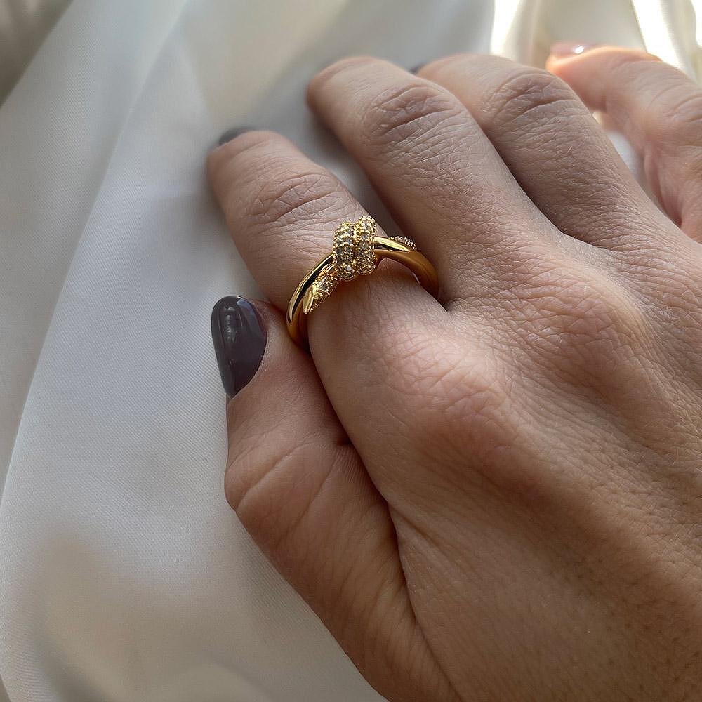 Пръстен Crystal Knot Gold