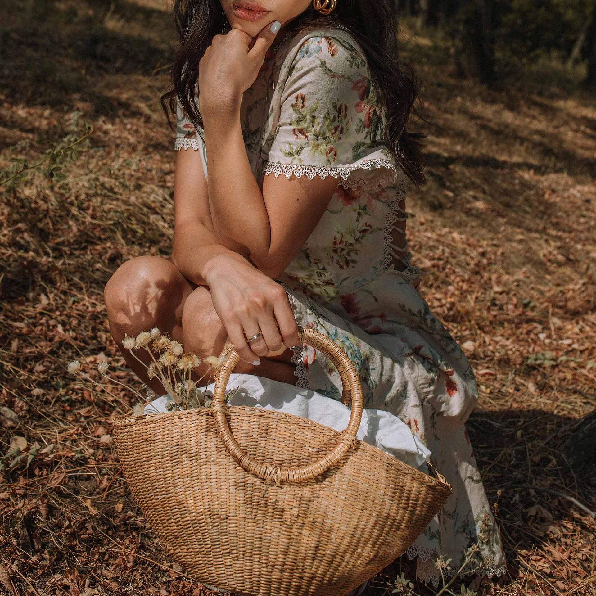 Сламена кошница Poppy